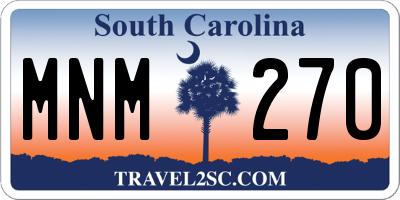 SC license plate MNM270