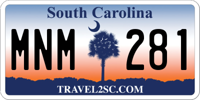SC license plate MNM281