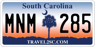 SC license plate MNM285