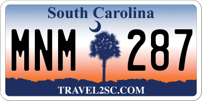 SC license plate MNM287