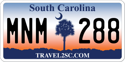 SC license plate MNM288