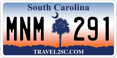 SC license plate MNM291