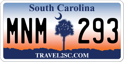 SC license plate MNM293