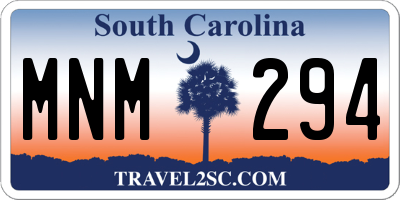 SC license plate MNM294