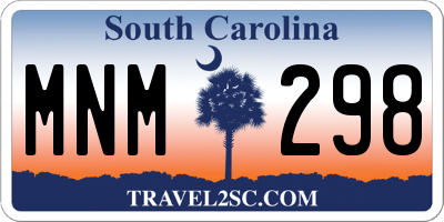SC license plate MNM298