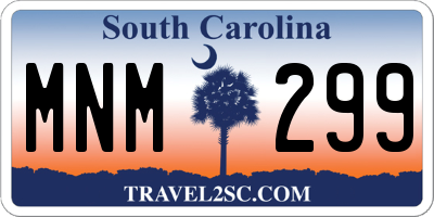 SC license plate MNM299