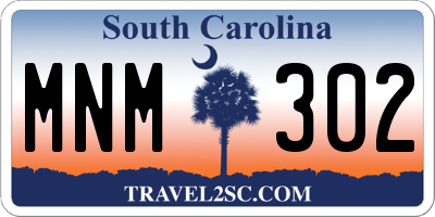 SC license plate MNM302
