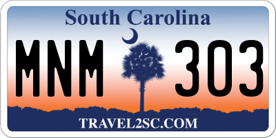 SC license plate MNM303
