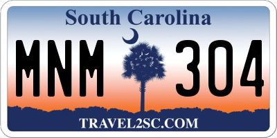 SC license plate MNM304