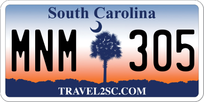 SC license plate MNM305