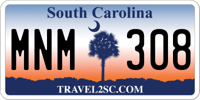 SC license plate MNM308