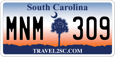 SC license plate MNM309
