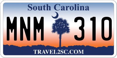 SC license plate MNM310