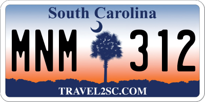 SC license plate MNM312