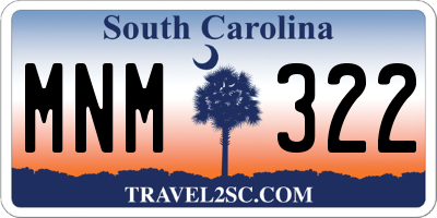 SC license plate MNM322