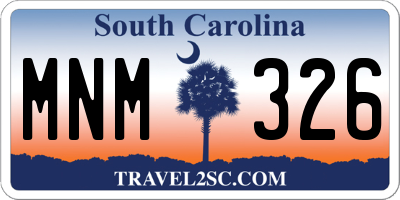 SC license plate MNM326