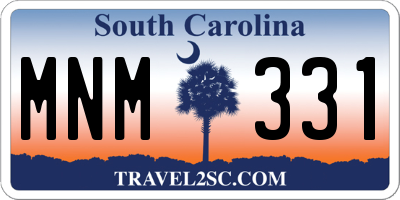 SC license plate MNM331