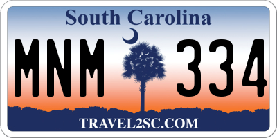 SC license plate MNM334
