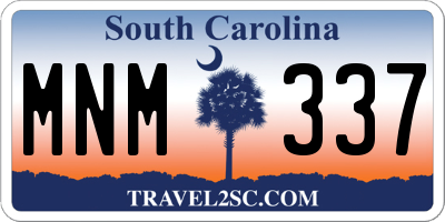 SC license plate MNM337