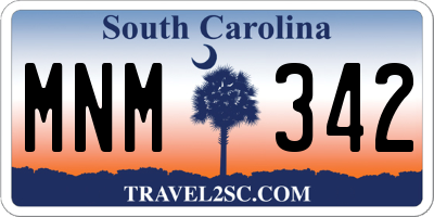 SC license plate MNM342