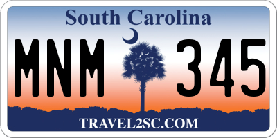 SC license plate MNM345