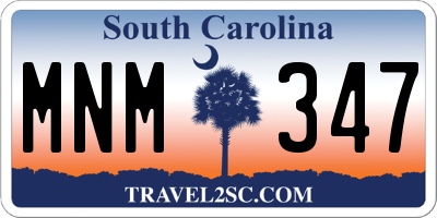 SC license plate MNM347