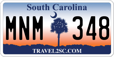SC license plate MNM348