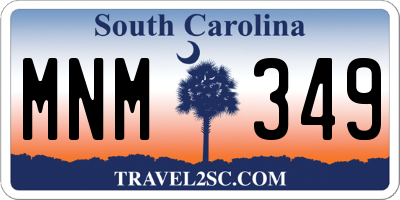 SC license plate MNM349