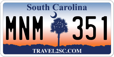 SC license plate MNM351