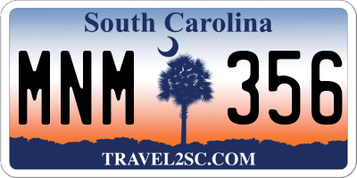 SC license plate MNM356
