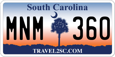 SC license plate MNM360