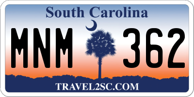 SC license plate MNM362