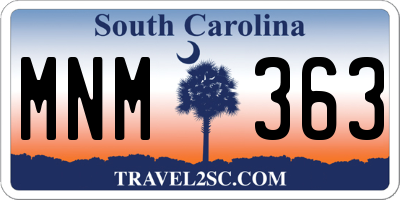 SC license plate MNM363