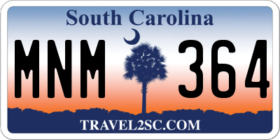 SC license plate MNM364