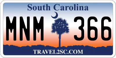 SC license plate MNM366