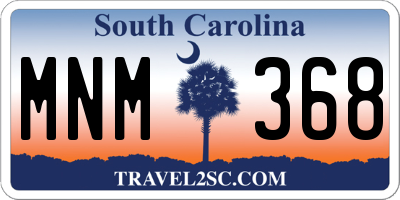 SC license plate MNM368