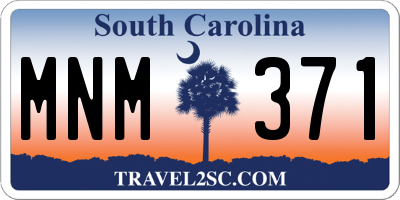 SC license plate MNM371