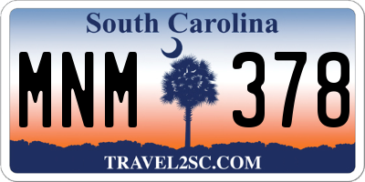 SC license plate MNM378