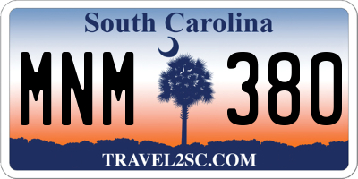 SC license plate MNM380