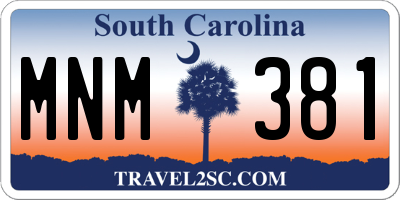 SC license plate MNM381