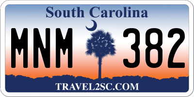 SC license plate MNM382
