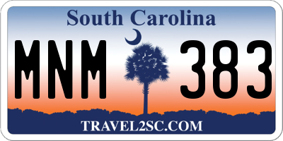 SC license plate MNM383