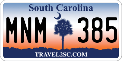 SC license plate MNM385