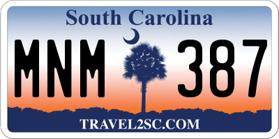 SC license plate MNM387
