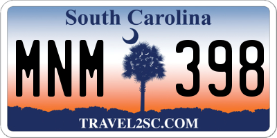 SC license plate MNM398