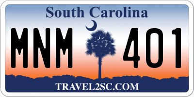 SC license plate MNM401