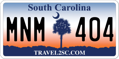 SC license plate MNM404