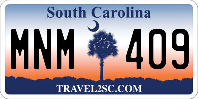 SC license plate MNM409