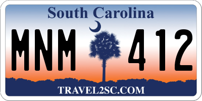 SC license plate MNM412
