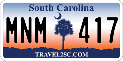 SC license plate MNM417